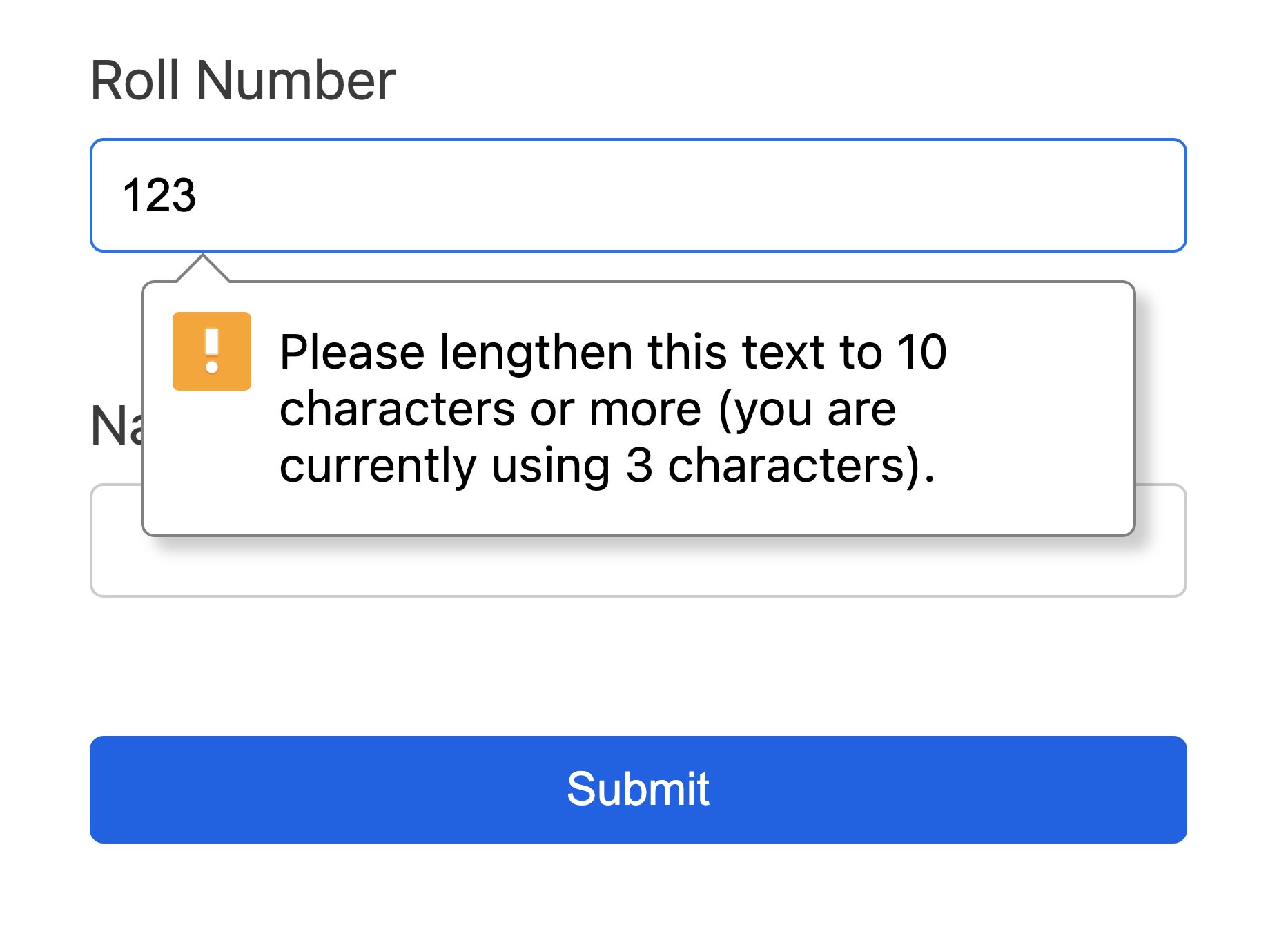 form validation