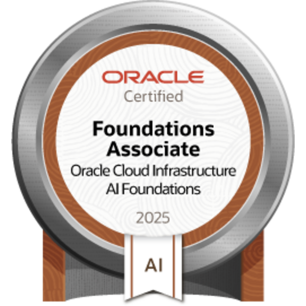 Oracle Cloud Infrastructure 2025 Certified AI Foundations Associate
