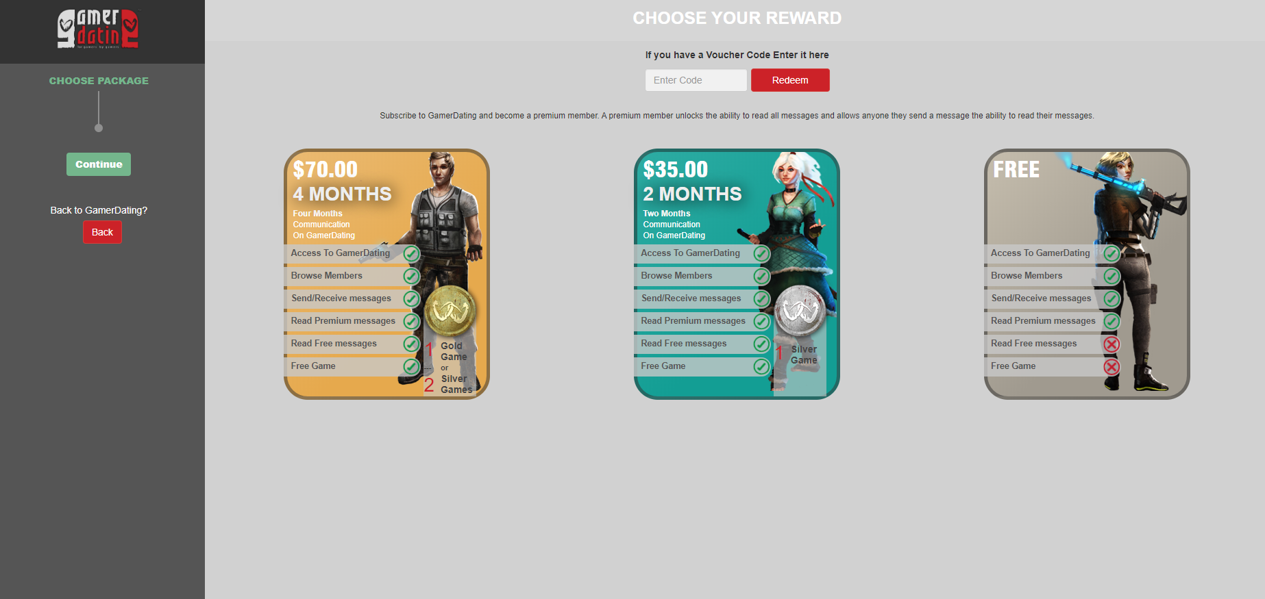 Gamerdating subscription