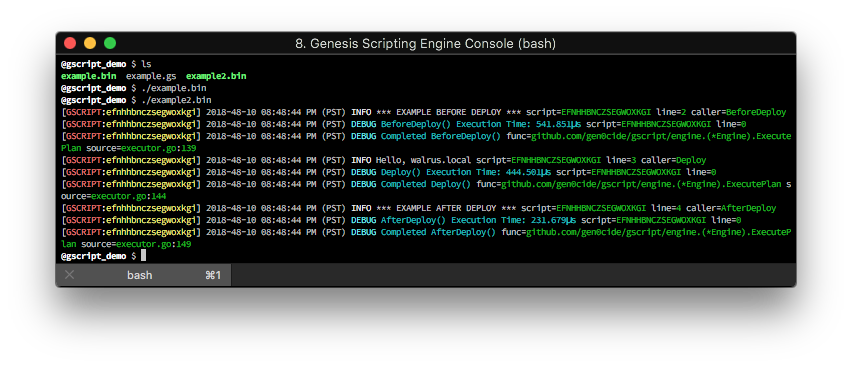 Running Binary with Logging Example