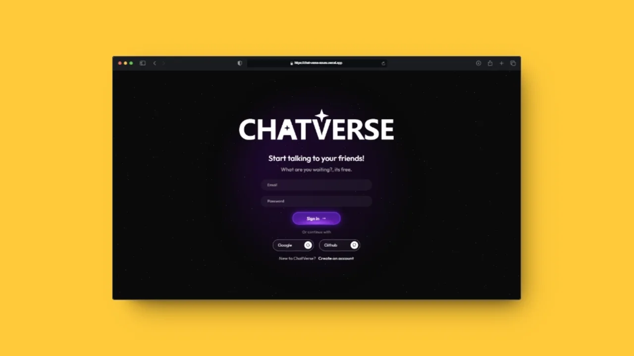 Chatverse principal page