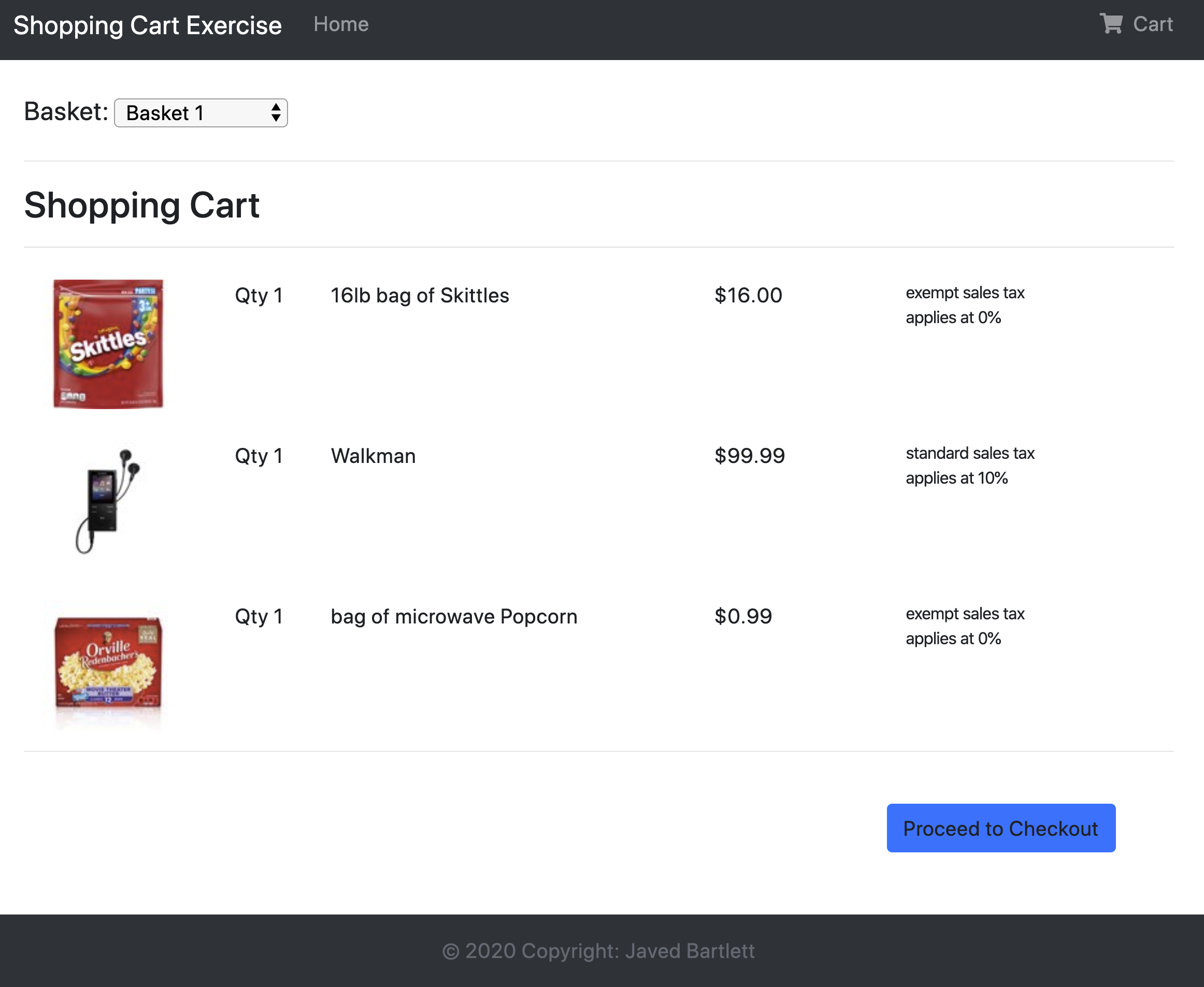 Image of Cart Page