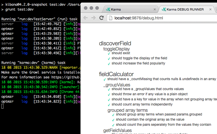 Browser test debugging