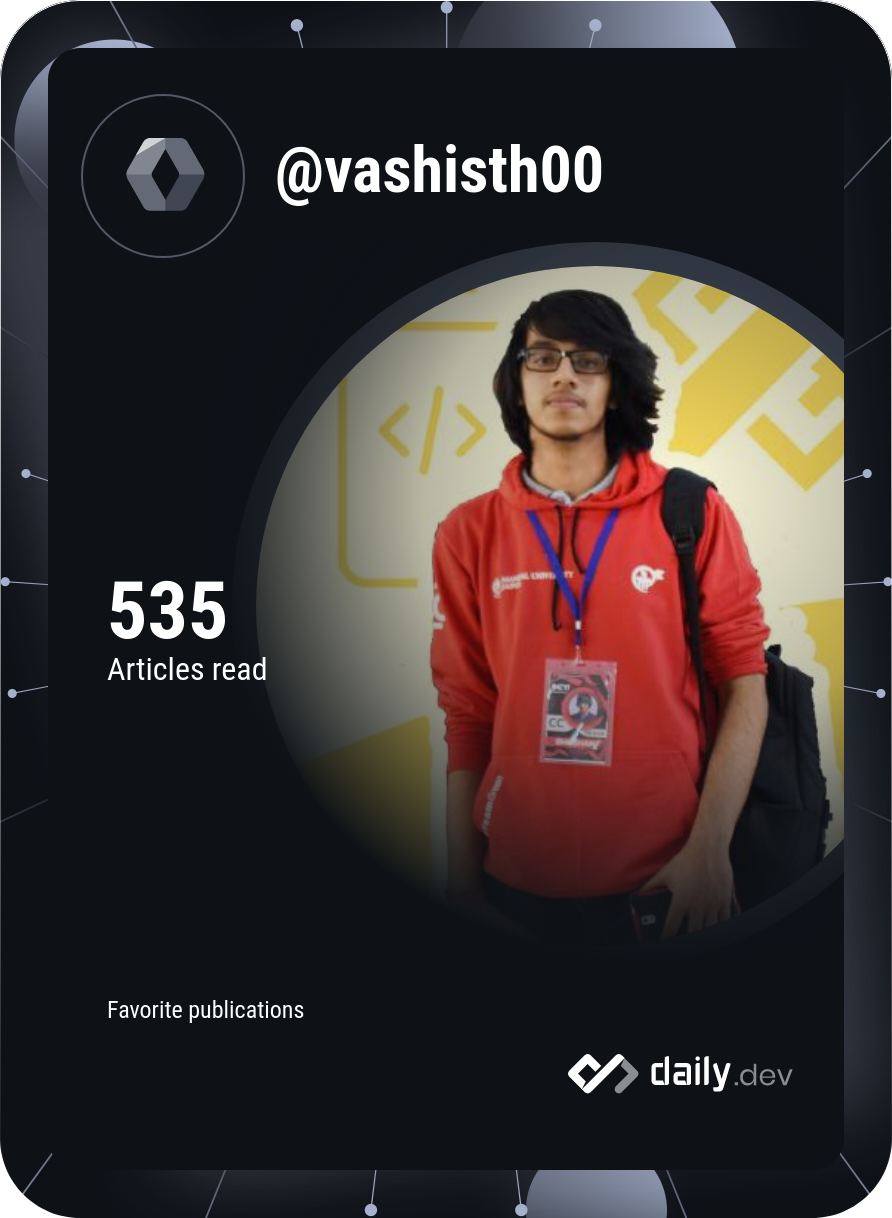 Vashisth Bhushan's Dev Card