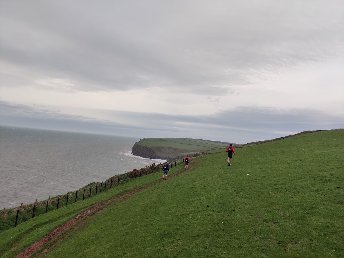 running along the coast