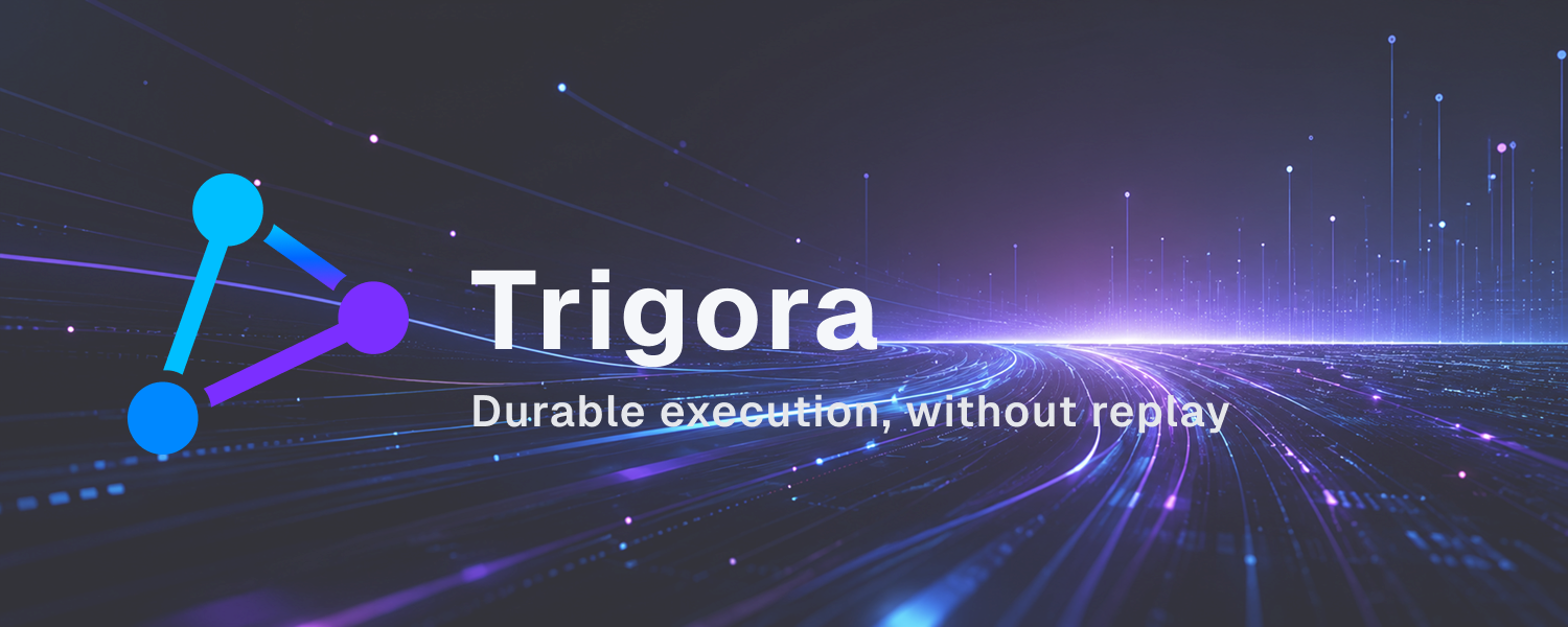 Trigora — durable execution, without replay.