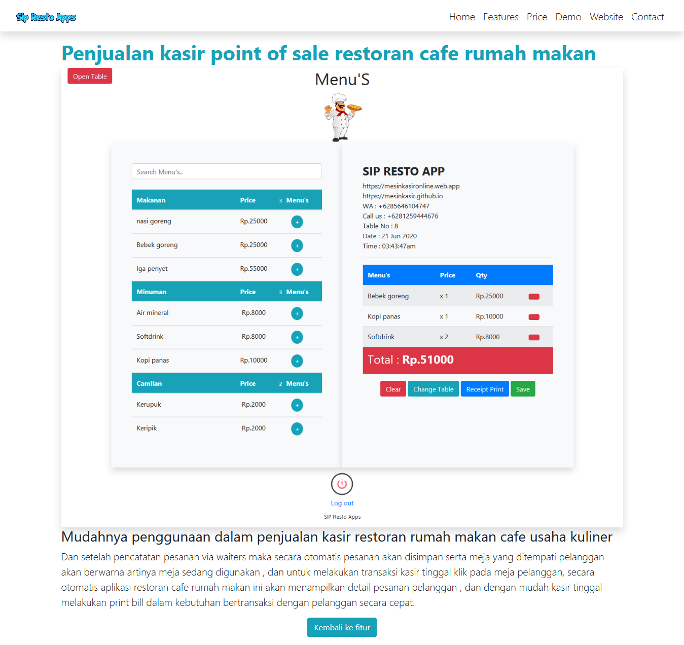 free download react webiste template themes sip resto restaurant web app