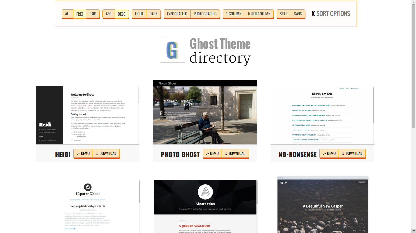 Ghost Theme Directory