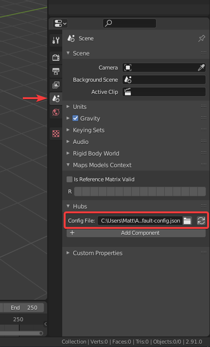 Annotated Blender sidebar