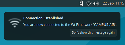 Wireless successfully connected