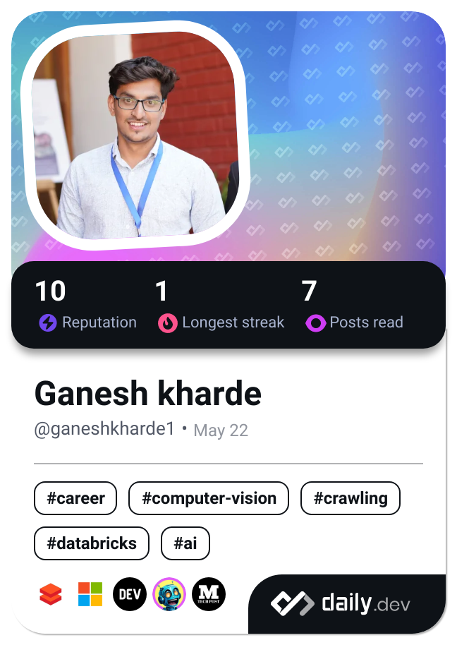 Ganesh kharde's Dev Card