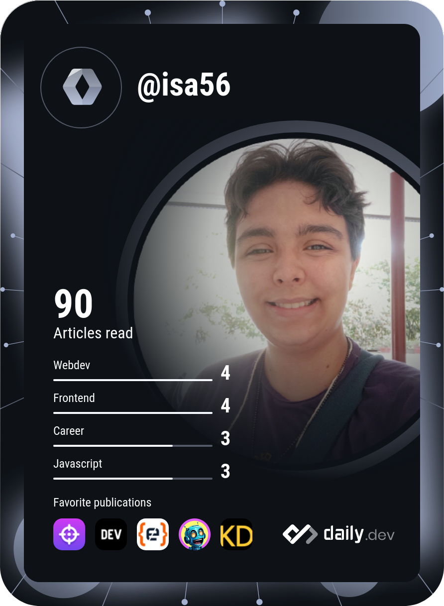 Isadora's Dev Card