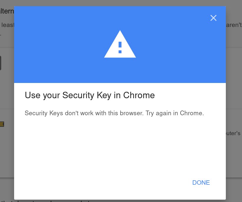 Google error message screenshot