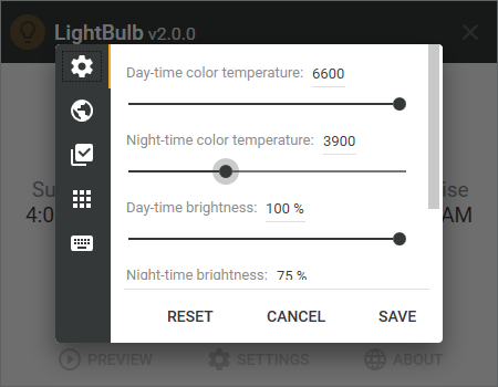 general settings