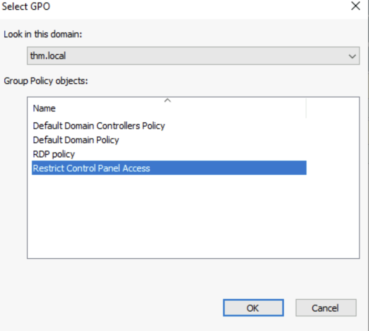 Selecting the correct Group Policy Object to link it to.