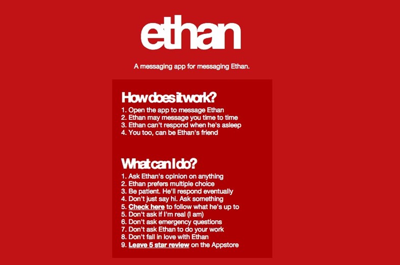 Ethan App Homepage