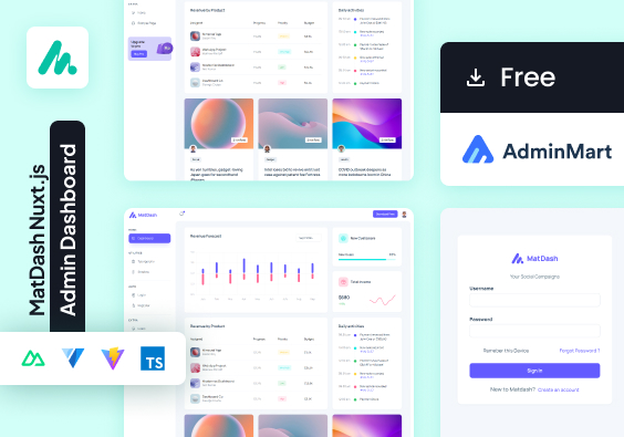 MaterialM Free Tailwind React Admin Template Demo Screenshot