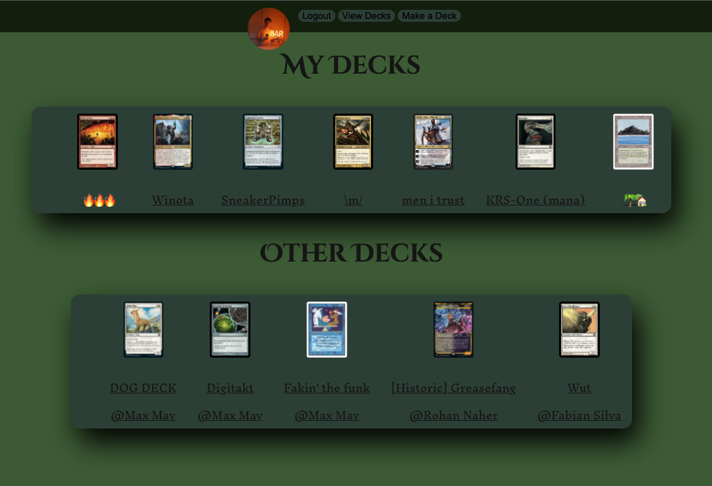 view decks screen