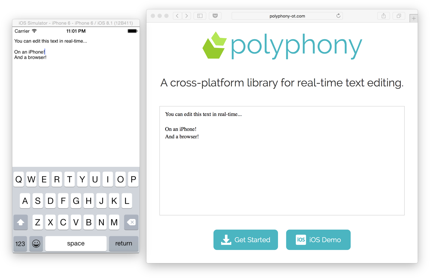 Polyphony running on iOS