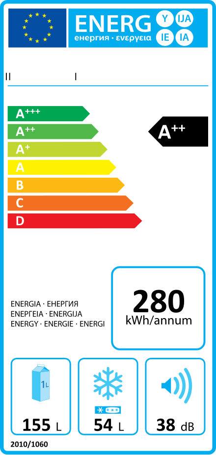 Example EU energy label for a refrigerator.