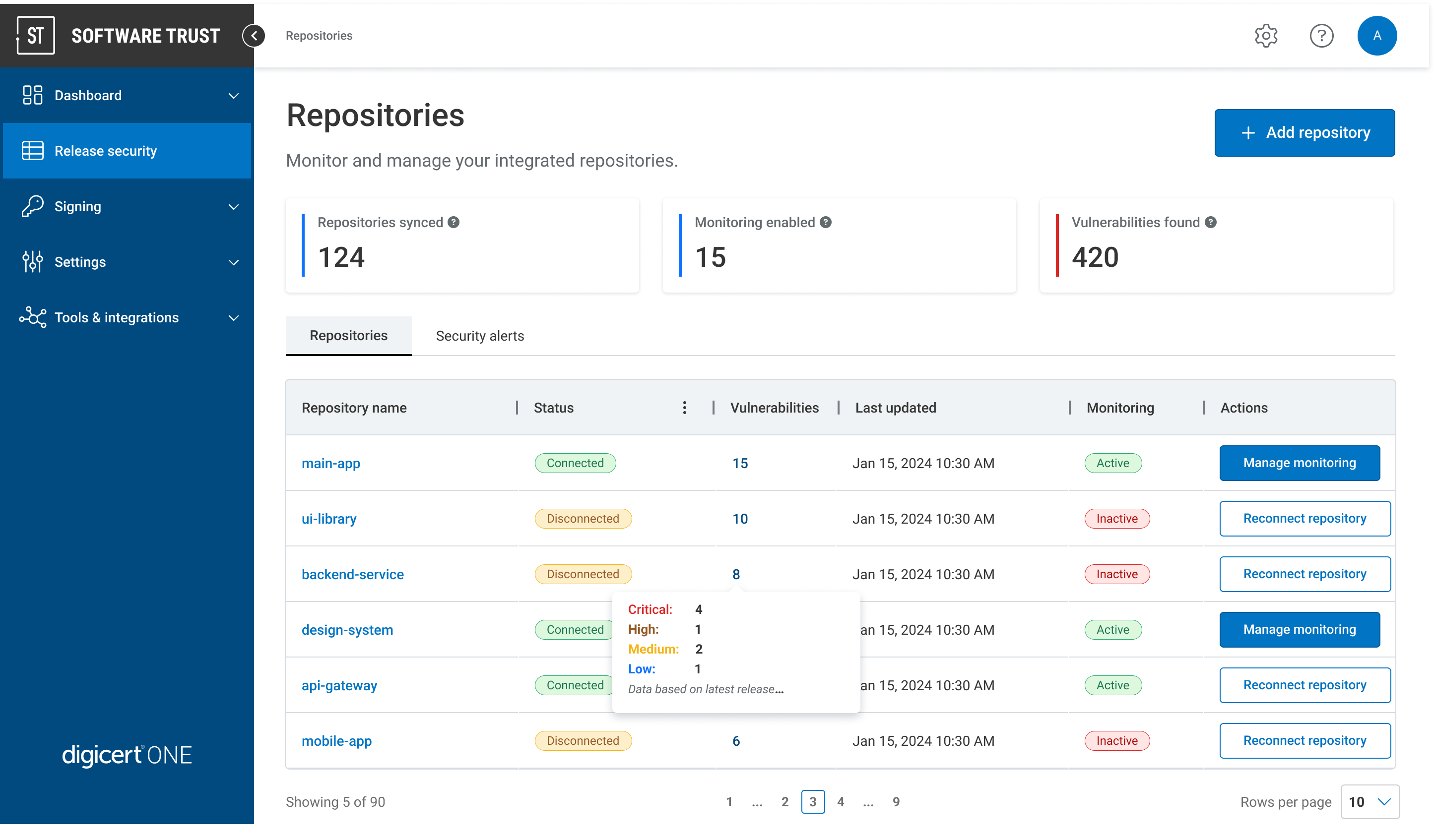 Release Security Repositories