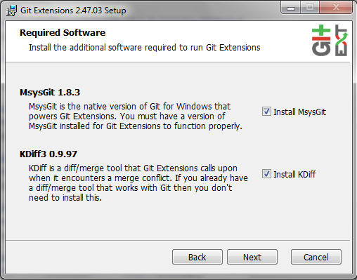 Install MsysGit and KDiff