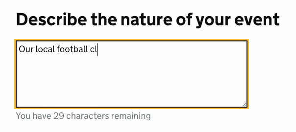 The character count component