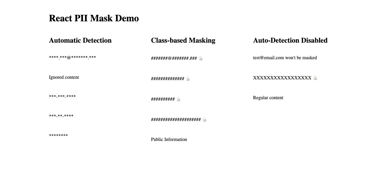 GitHub - dschoon/react-pii-mask: React component for automatically ...