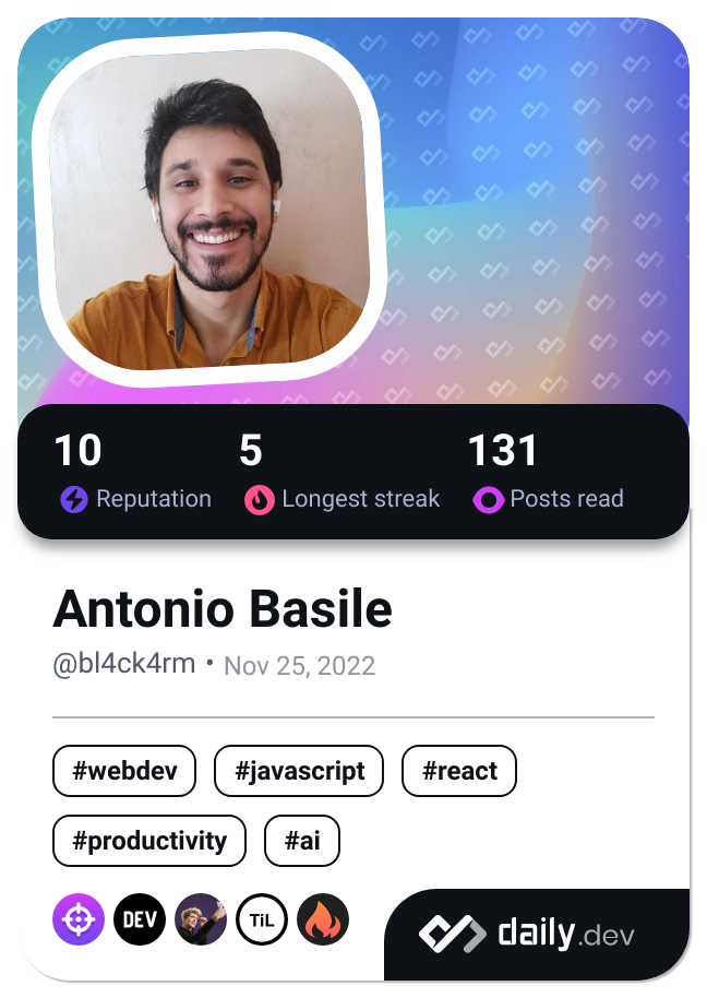 Antonio Basile's Dev Card