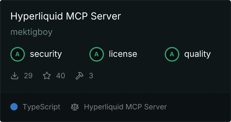 Hyperliquid Server MCP server