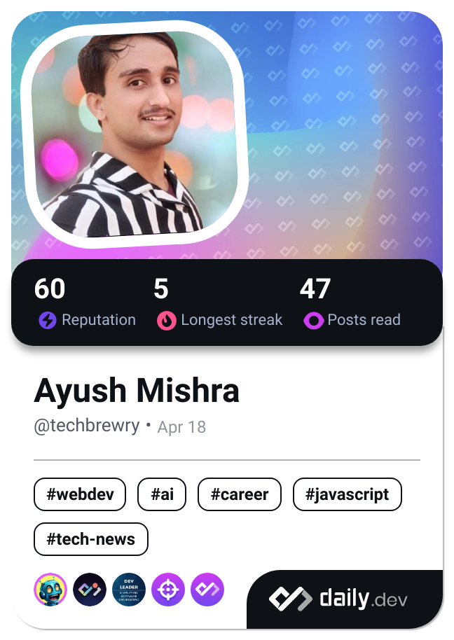 Ayush Mishra's Dev Card