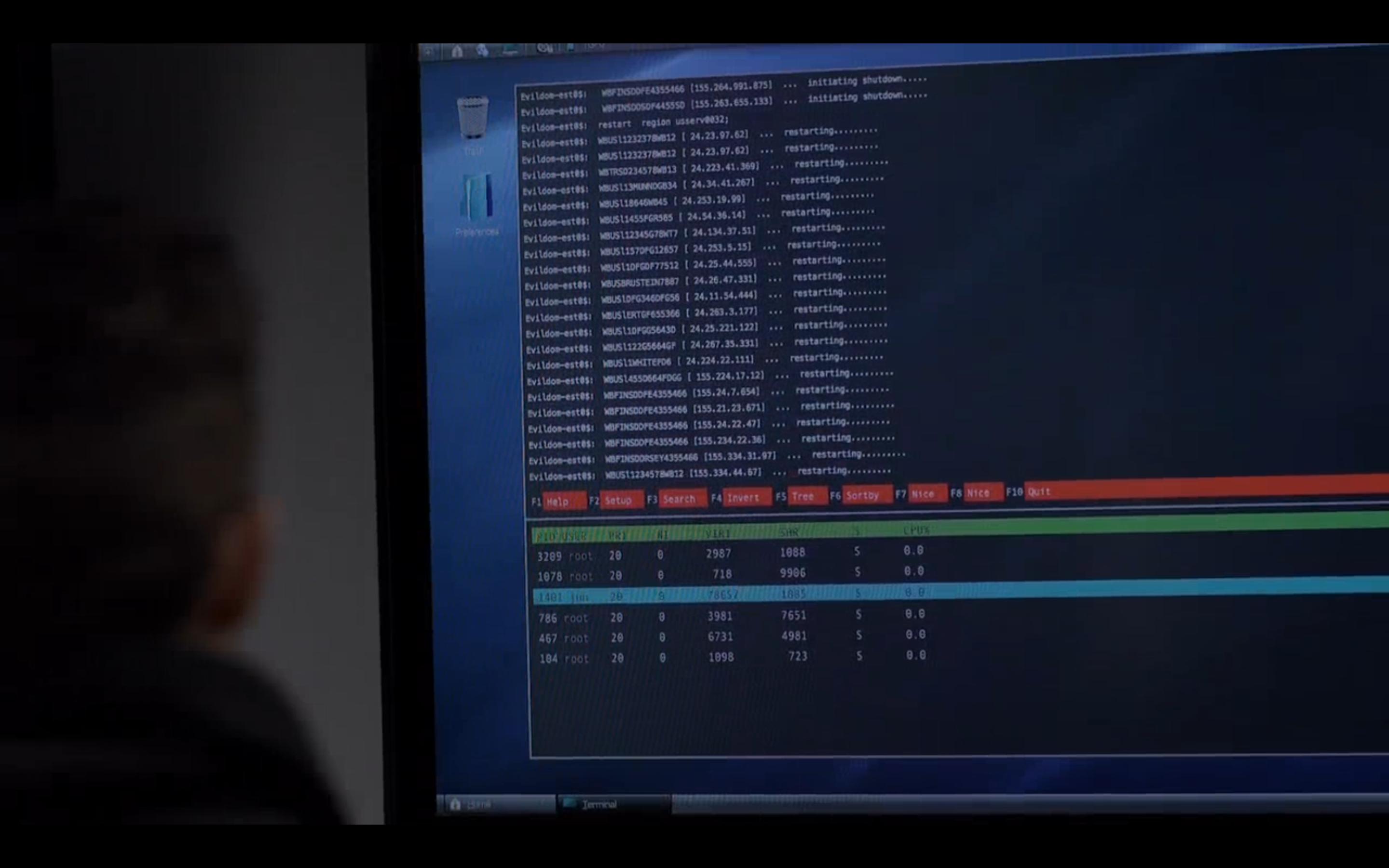 Elliot looks at AllSafe's Security Operations Center (SOC) monitor, :robot: screenshot 📷