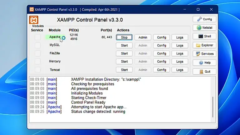 XAMPP Control Panel