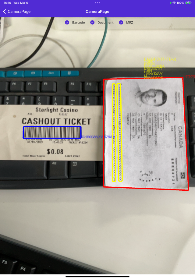 .NET MAUI iOS: detect barcode, document and mrz