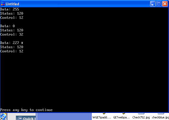 Screenshot of demo without a printer on the port