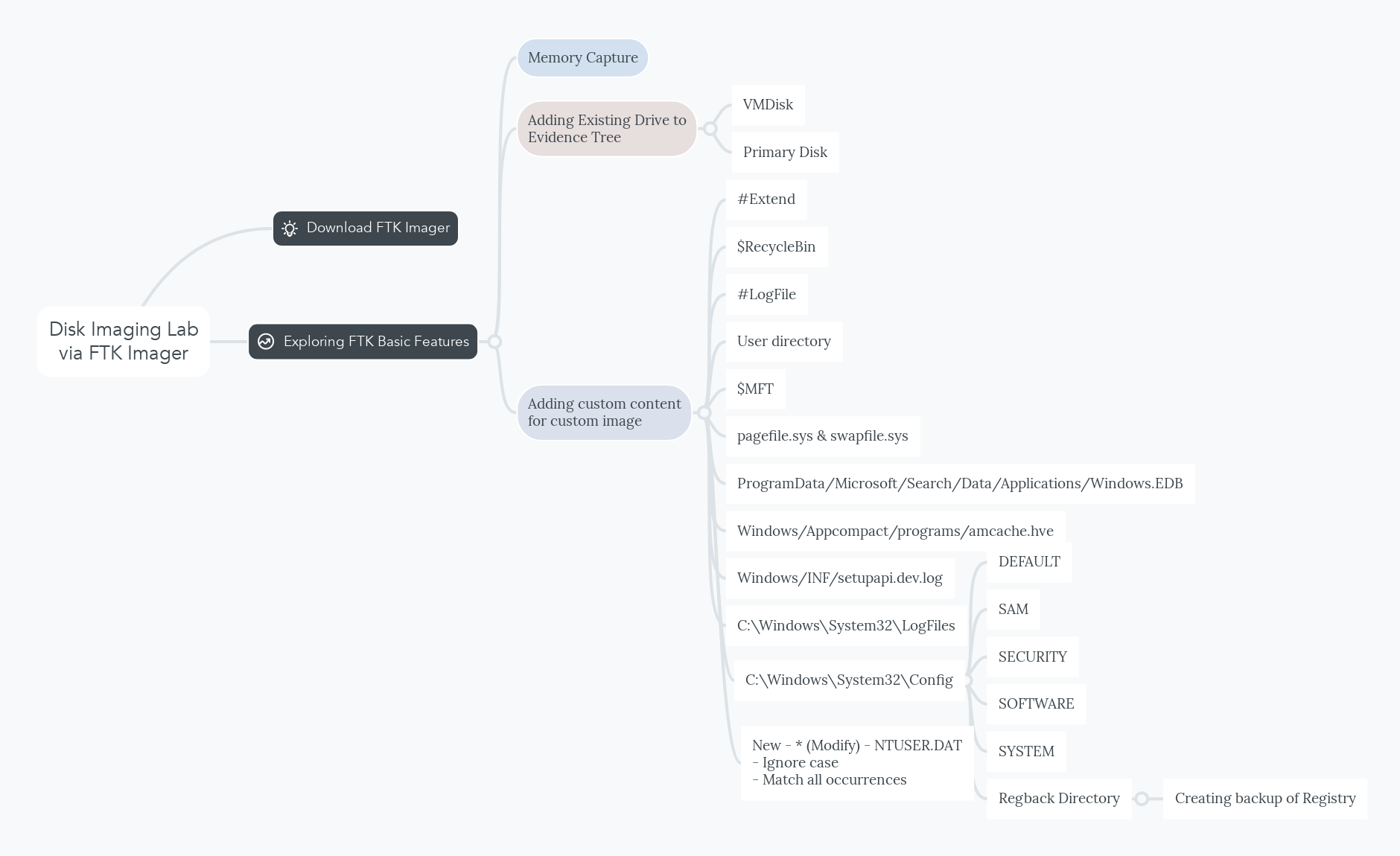 MindMap for Custom Image Creation Collectibles in FTK