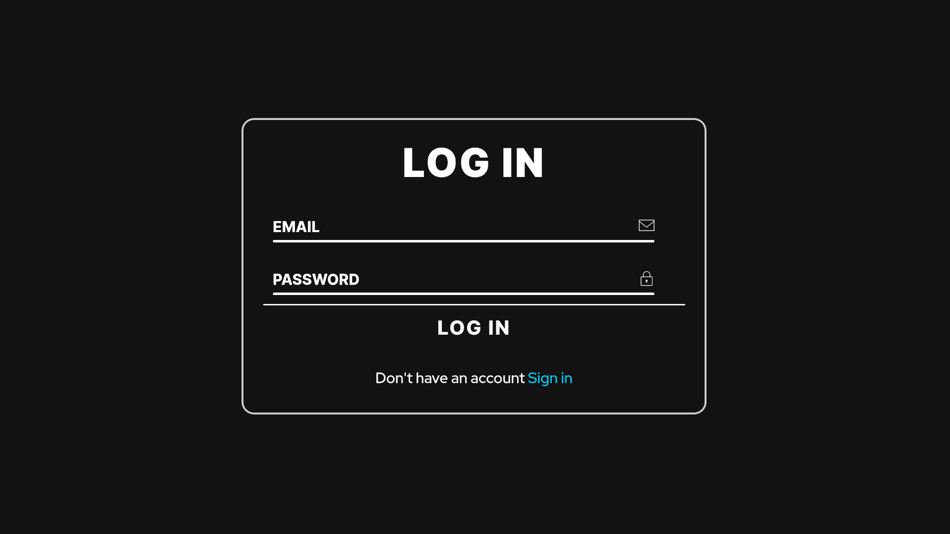 login page