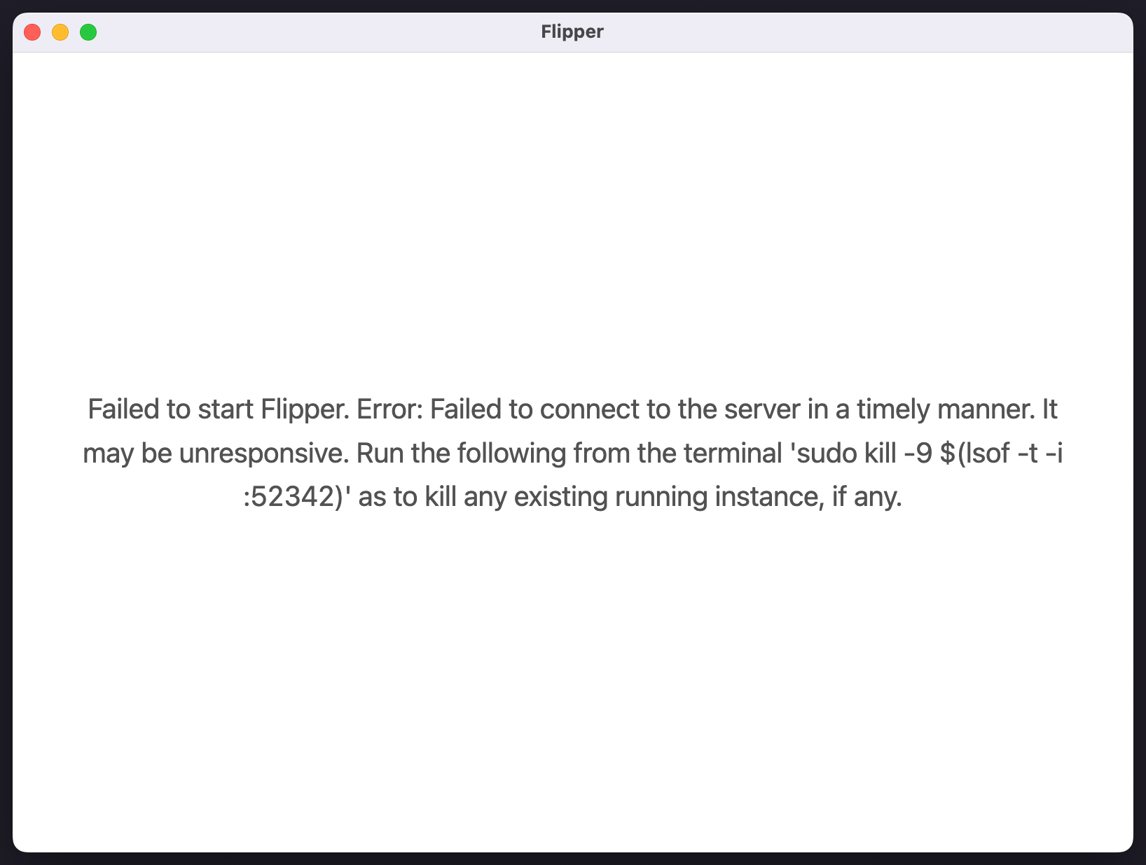 Flipper connect to server error.