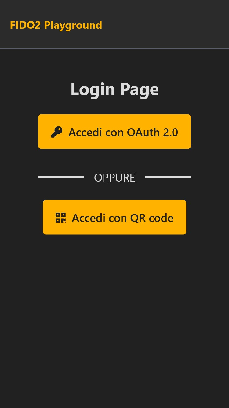 Login page