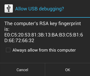 Allow adb usb debugging