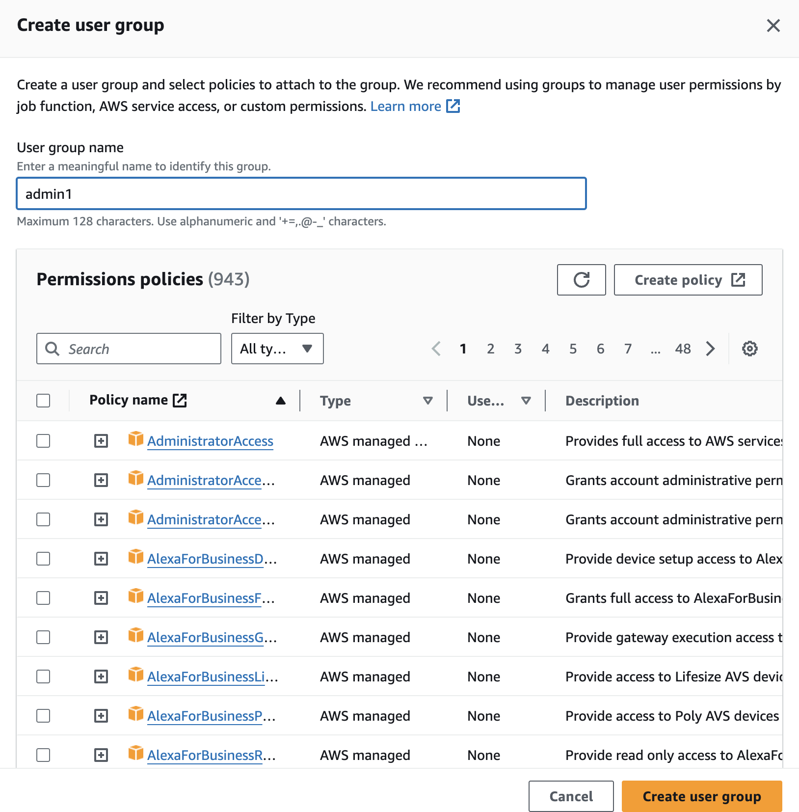 adding group admin1