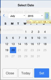 Date picker right arrow