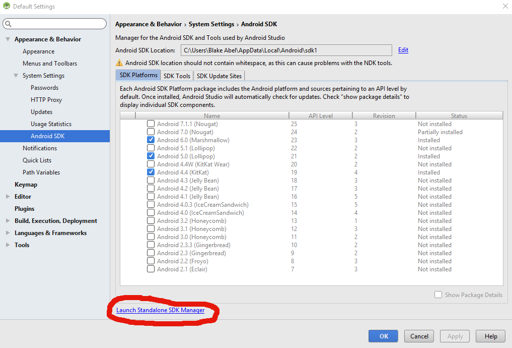 Standalone SDK Manager