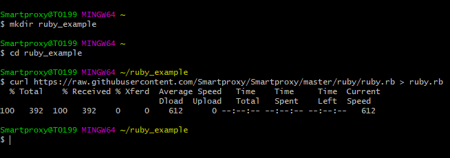 curl smartproxy ruby code sample