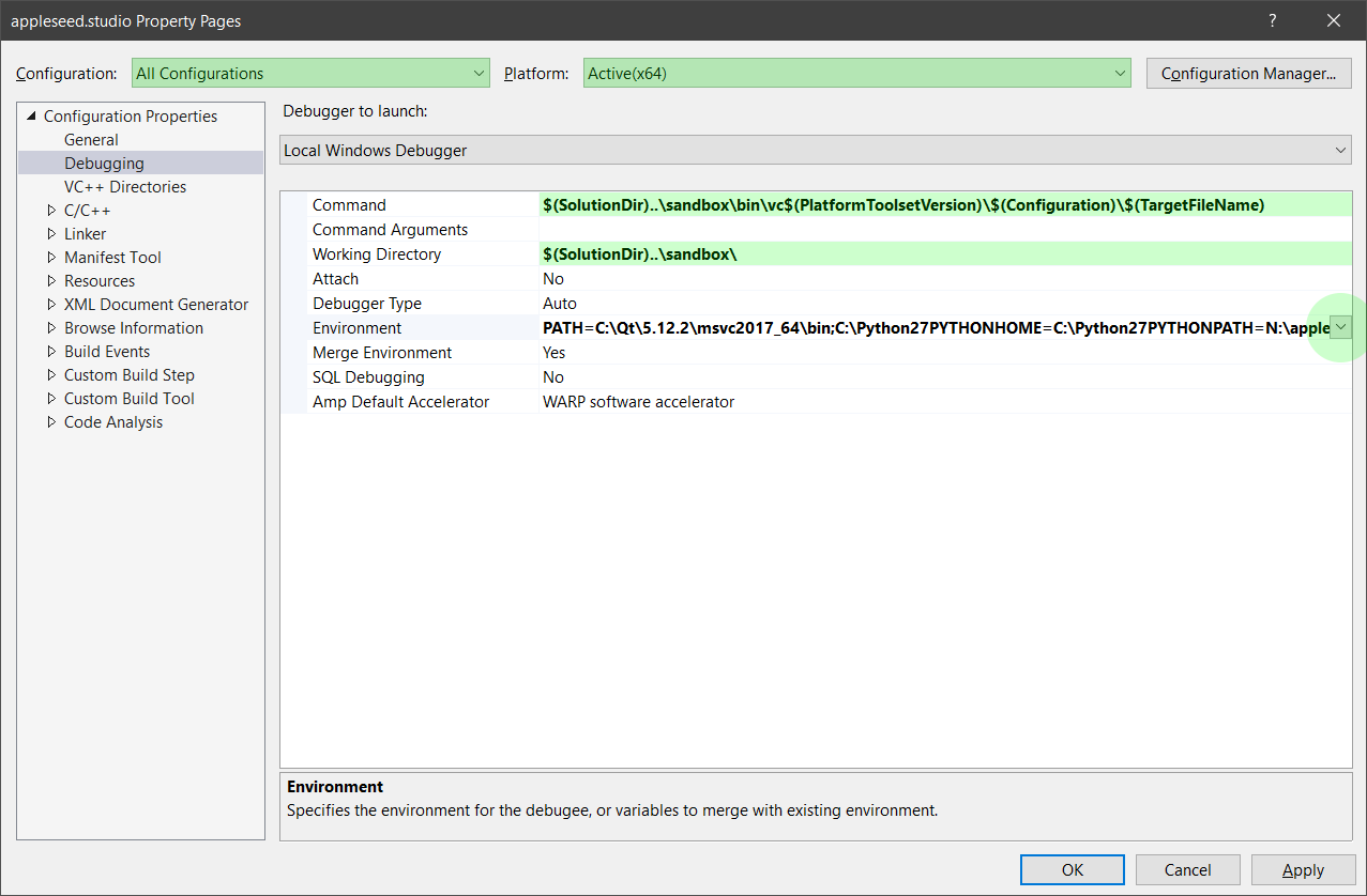 Configuring the Visual Studio solution