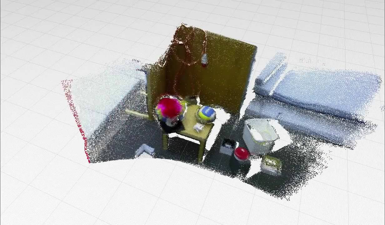 Free fly mapping test with Kinect in the ETHZ RGB-D dataset using the 6 DoF localization system