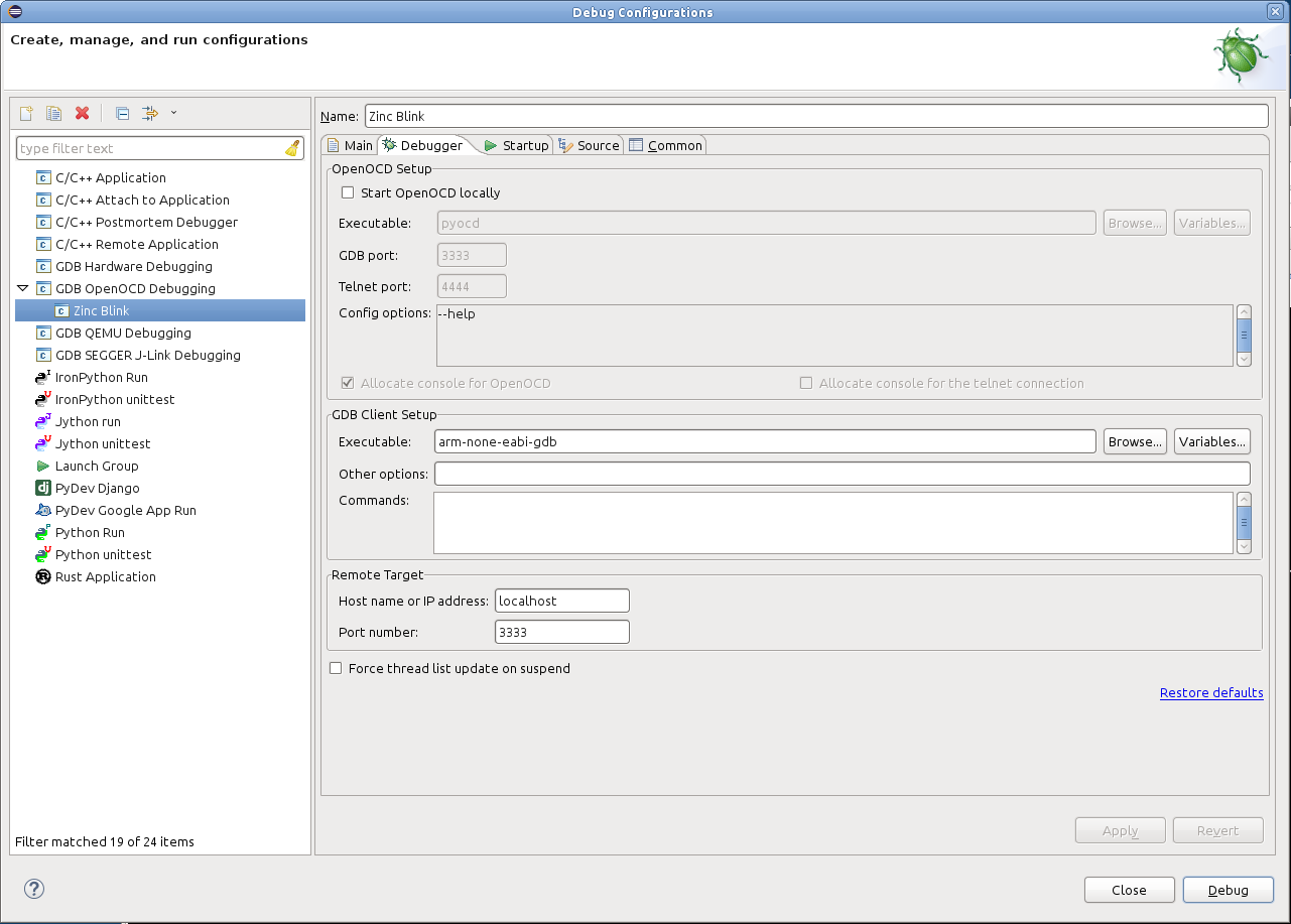 Debugger Tab