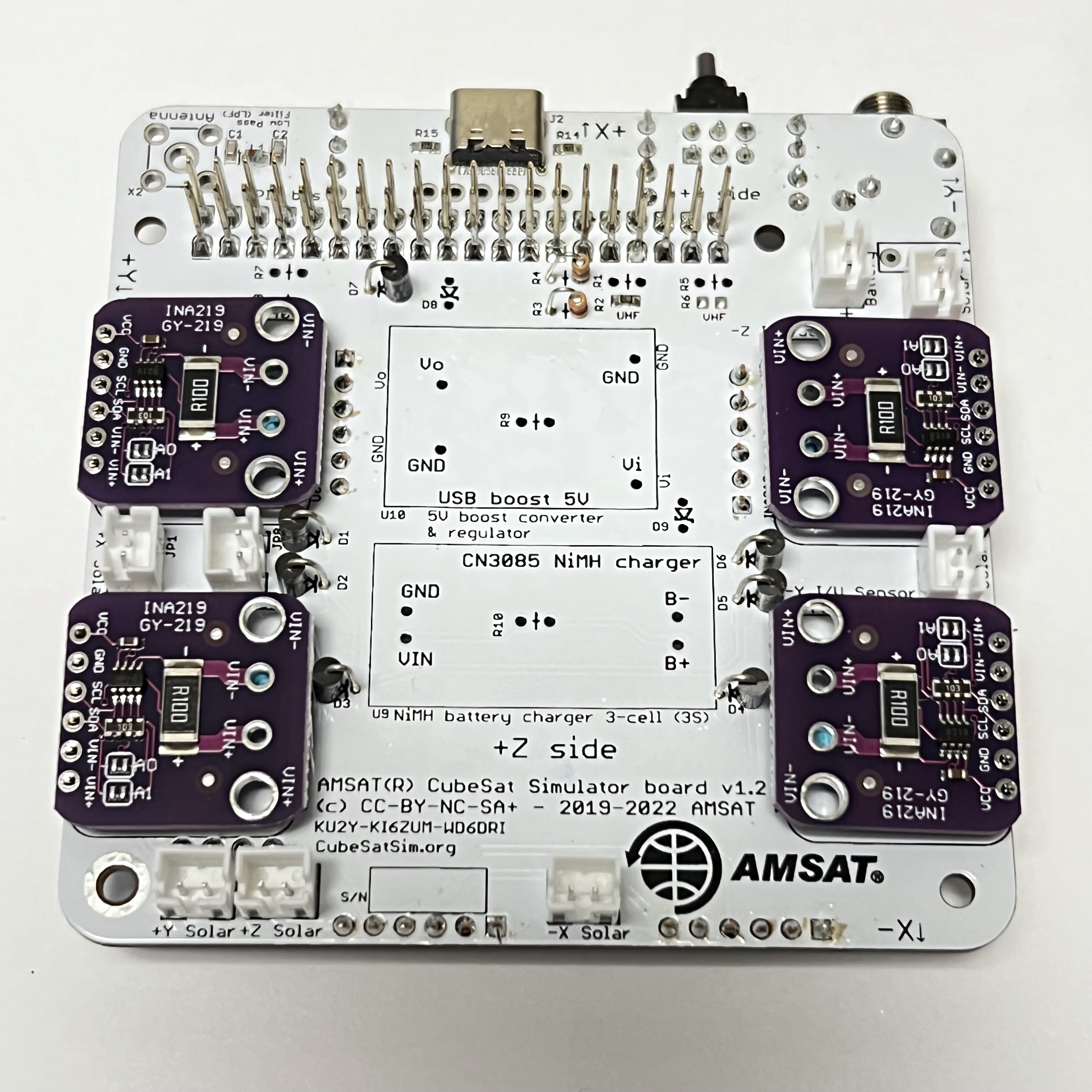 PCB with INA219s soldered in