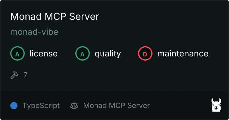 Monad Server MCP server