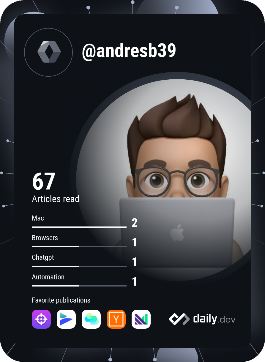 J. Andrés Bergaño G.'s Dev Card